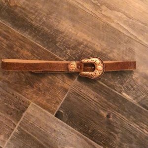 Brown belt with rose gold buckle NWOT